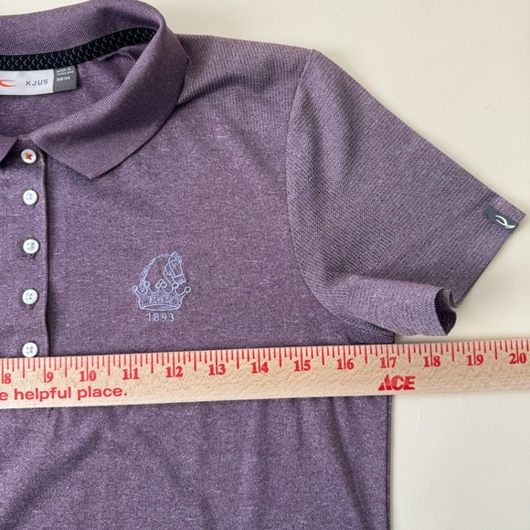 KJUS Polo Womens Medium Signe Engineered Performance Golf Heather Purple UPF 30 - Picture 8 of 9